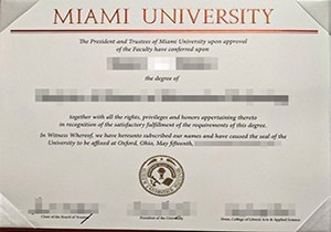 Miami University diploma