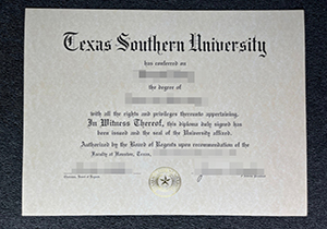 Texas Southern University diploma