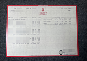 St. John's University transcript