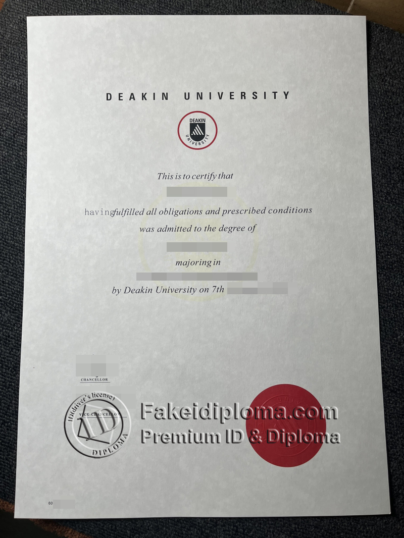 Fake Deakin University degree certificate in law for sale