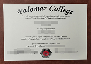 Palomar College diploma