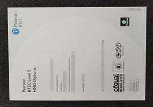Pearson BTEC certificate