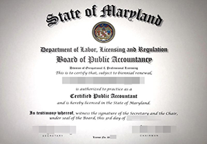 Maryland CPA certificate