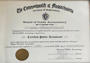 Massachusetts CPA certificate