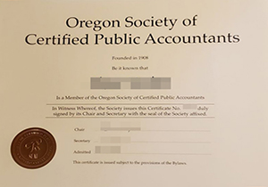 Oregon CPA certificate