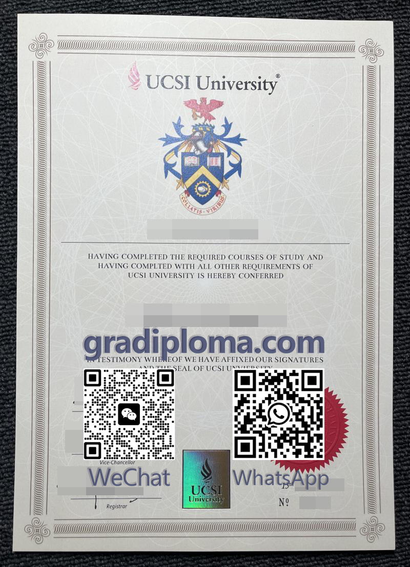 UCSI University diploma
