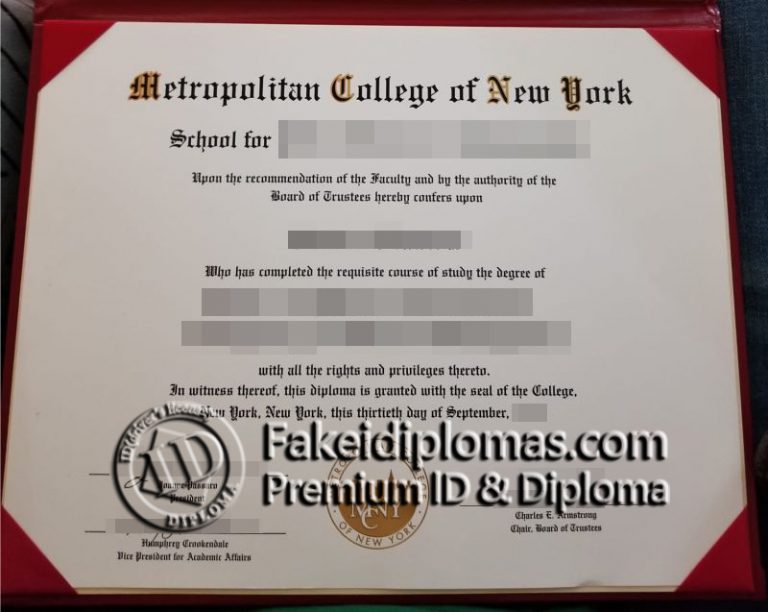 Obtain a Metropolitan College of New York degree sample