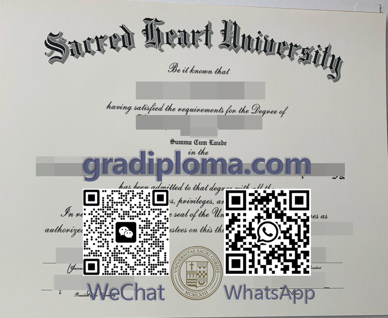 Sacred Heart University diploma