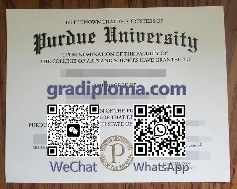 Purdue University degree certificate