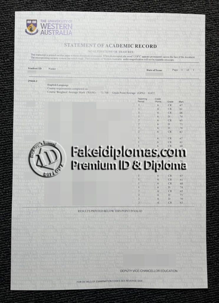 The bestknown way to get a fake UWA transcript online