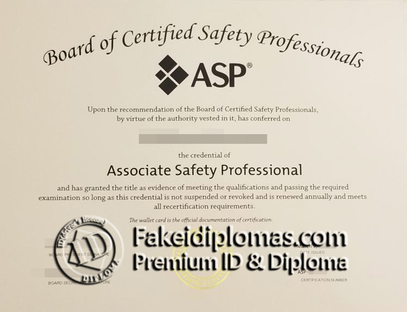 BCSP ASP 인증서, Associate Safety Professional 인증서 구매