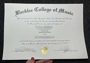 Berklee College of Music diploma copy