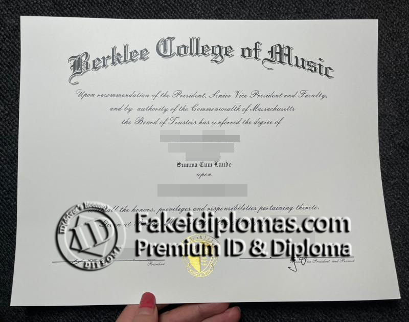 Berklee College of Music diploma