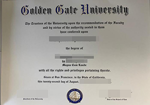 Golden State University diploma copy