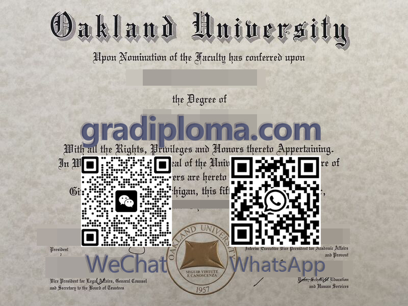 Oakland University diploma