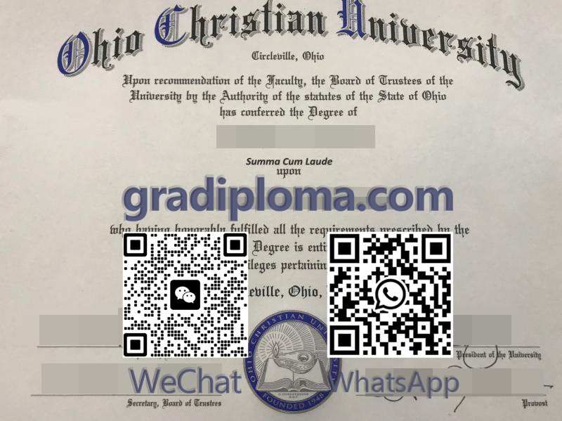 Ohio Christian University diploma