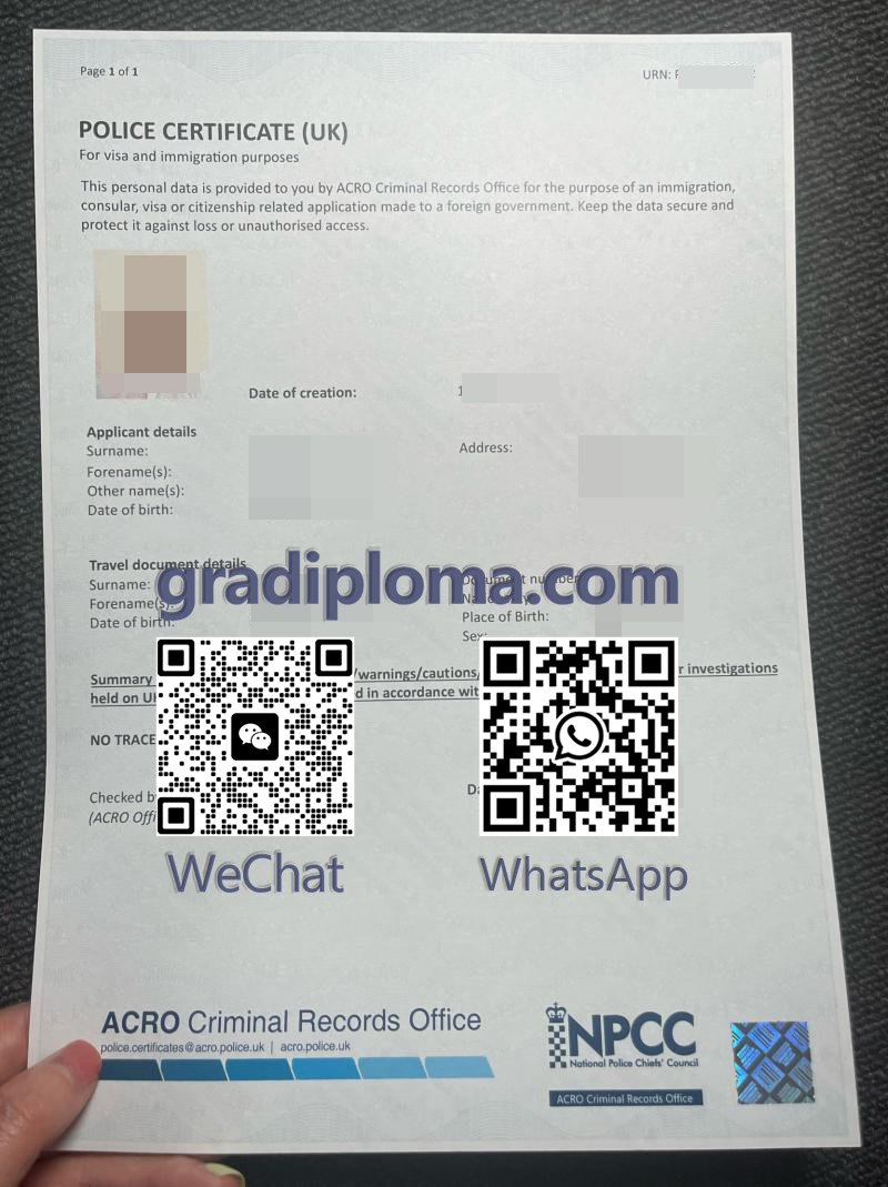 UK Police Certificate