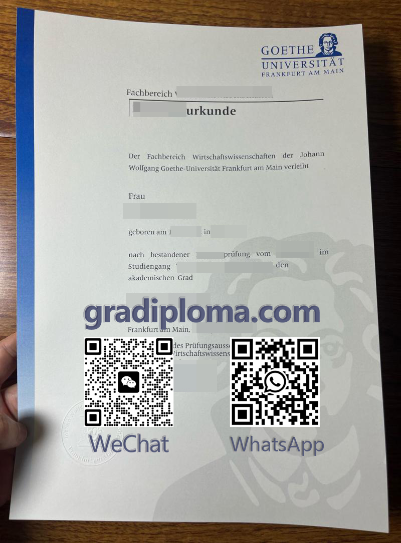 Goethe University Urkunde