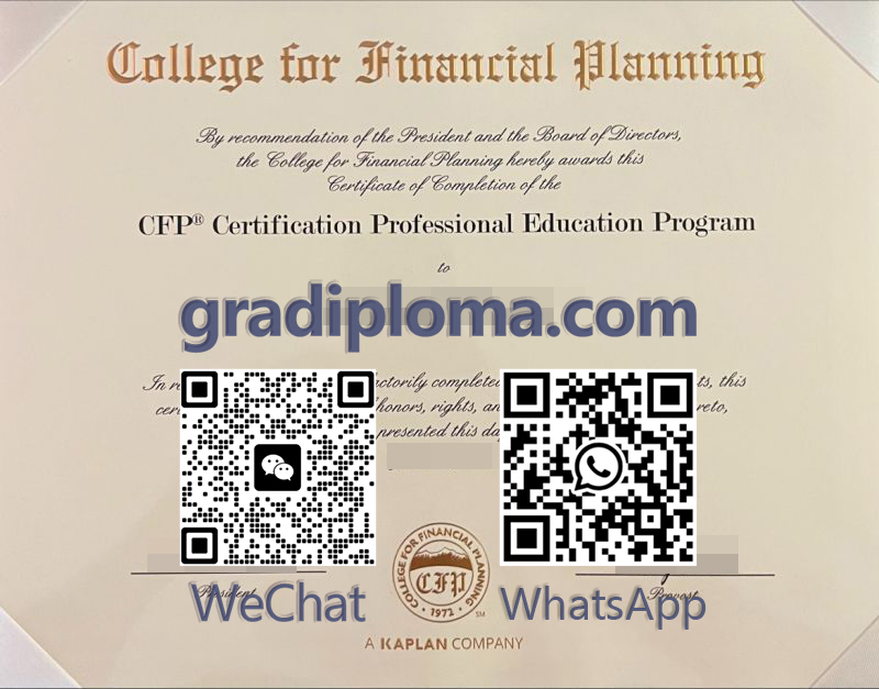College for Financial Planning diploma