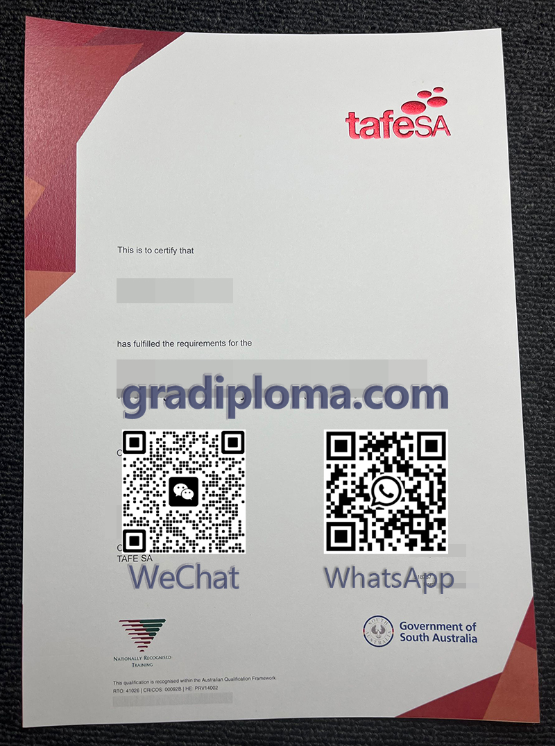 TAFE SA Certificate