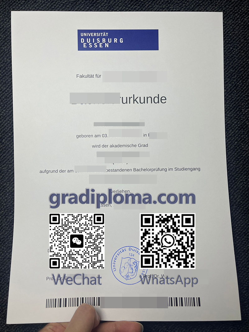 Universität Duisburg-Essen Urkunde