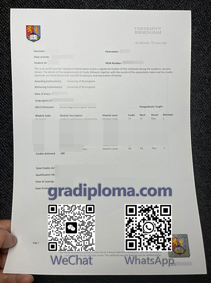 University of Birmingham transcript