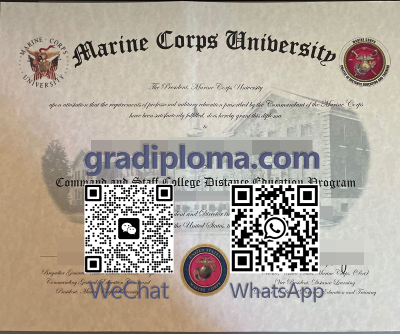 Marine Corps University diploma