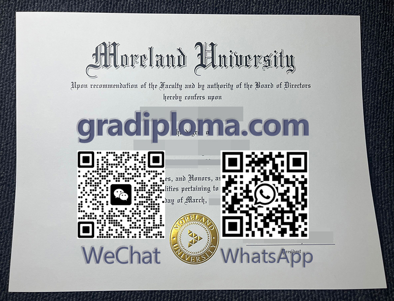Moreland University diploma