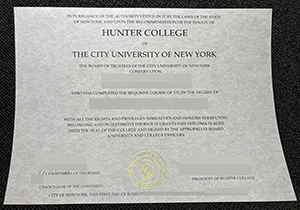 CUNY Hunter college diploma-1