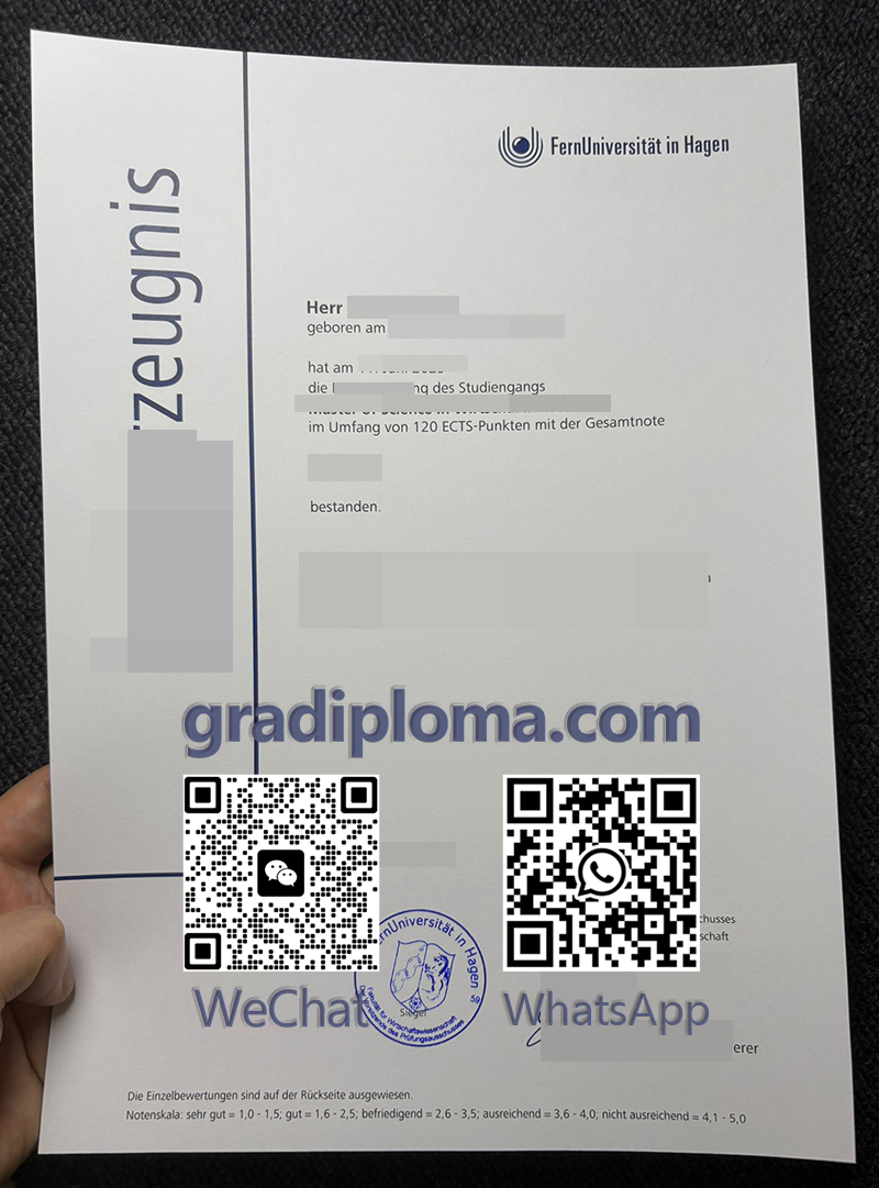 FernUniversität in Hagen Zeugnis