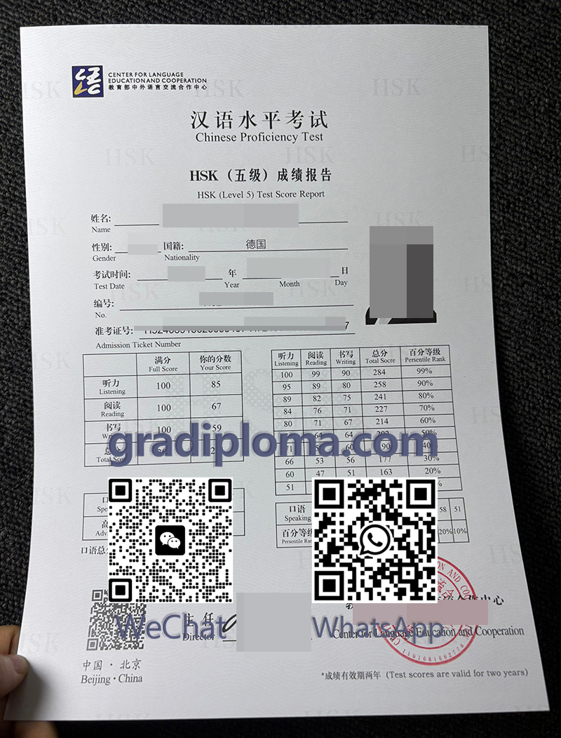 HSK Level 5 Certificate