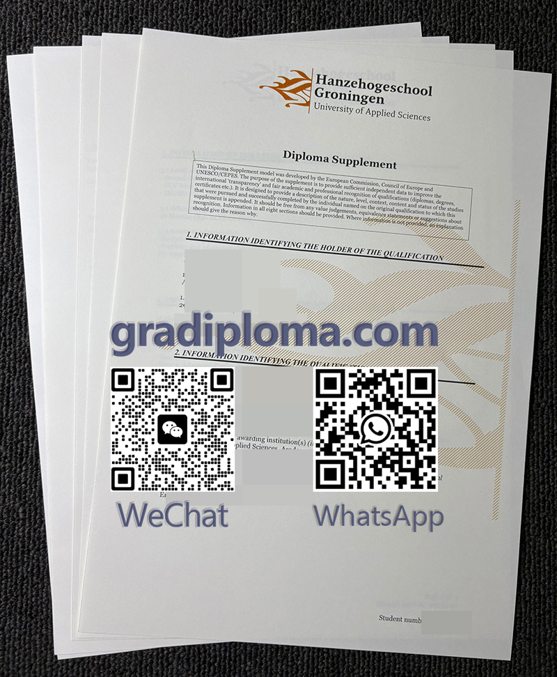 Hanzehogeschool Groningen diploma supplement