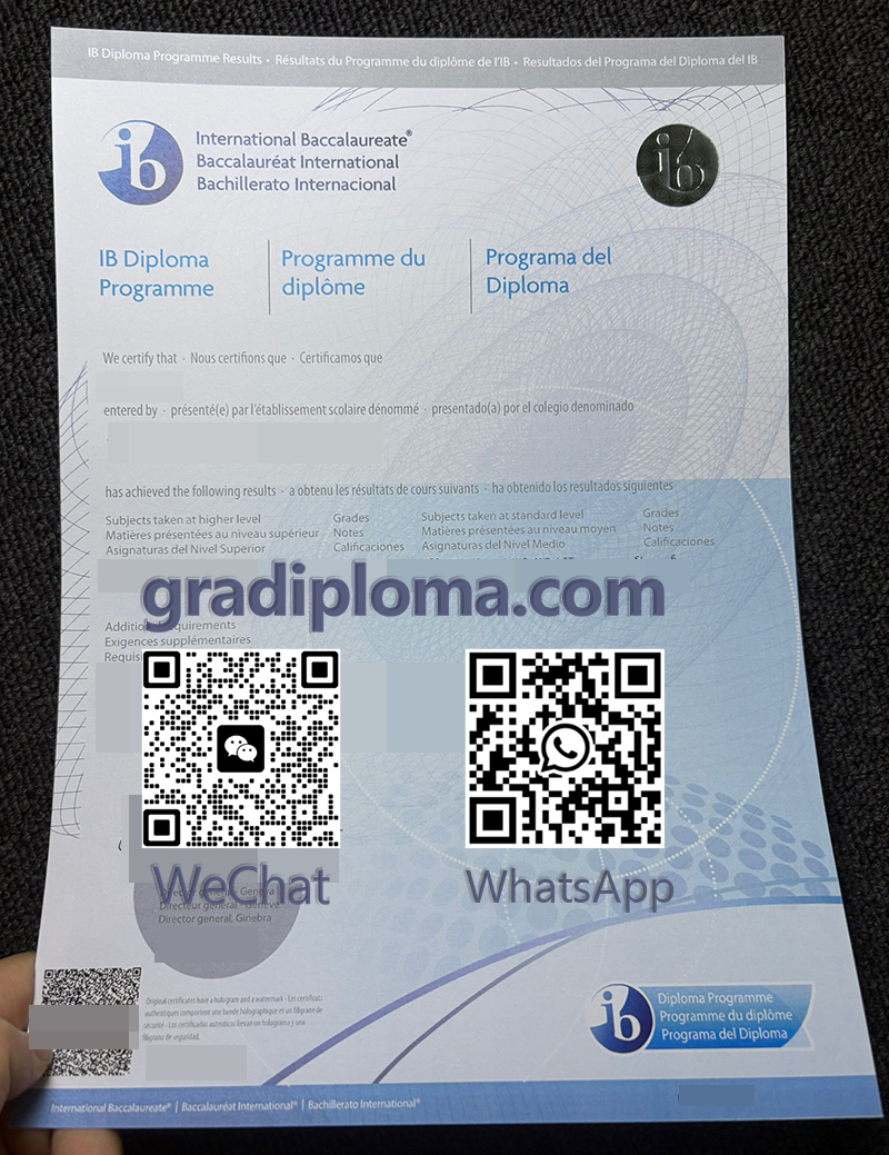 International Baccalaureate transcript