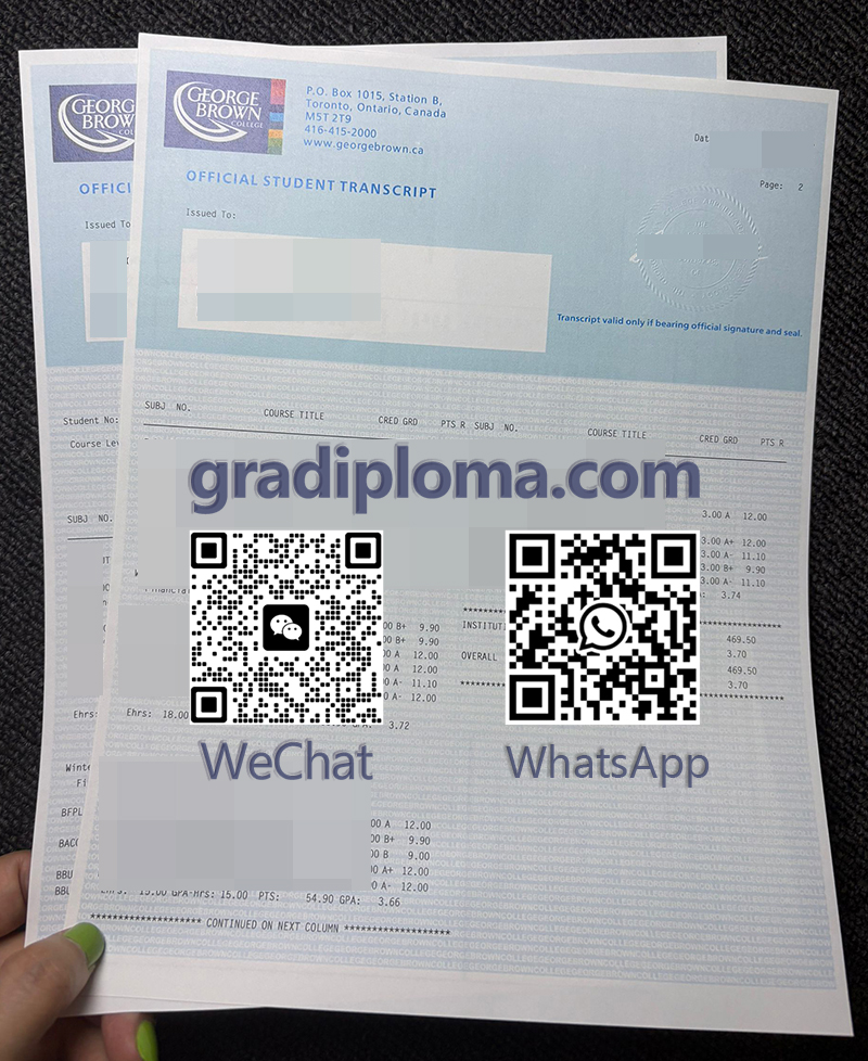 George Brown College transcript