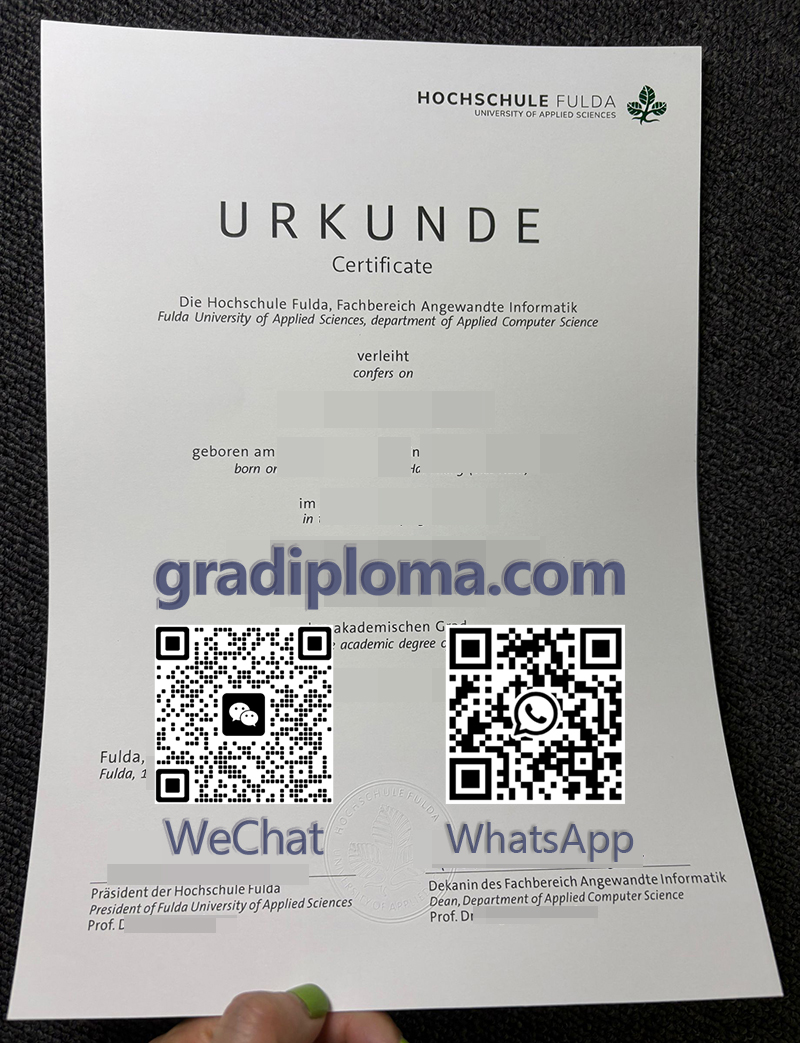 Hochschule Fulda Urkunde