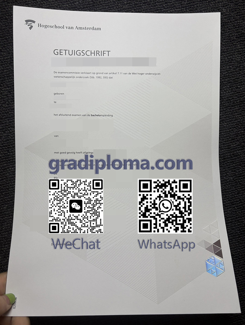 Hogeschool van Amsterdam diploma