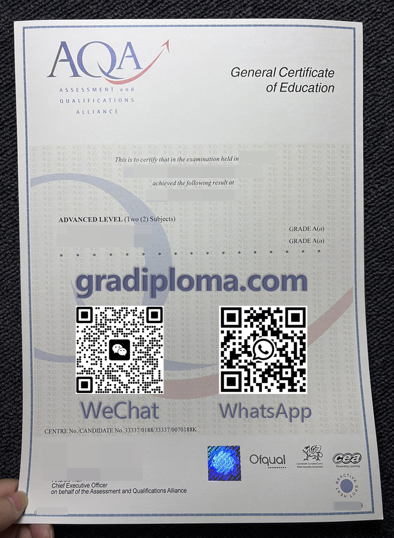 AQA GCE Certificate