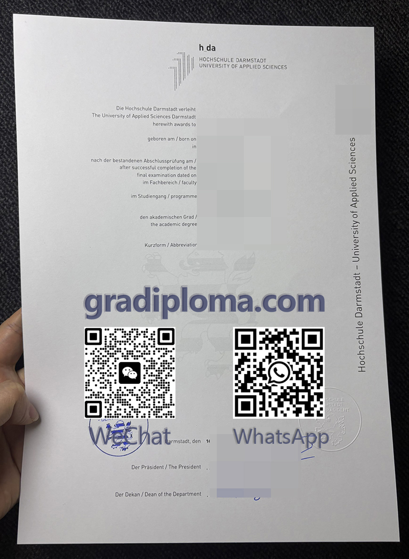 Hochschule Darmstadt Urkunde