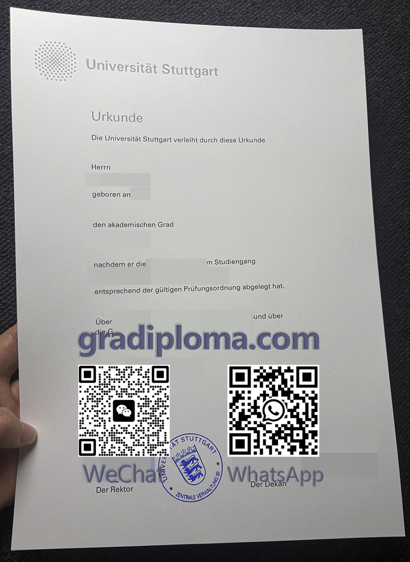 Universität Stuttgart Urkunde