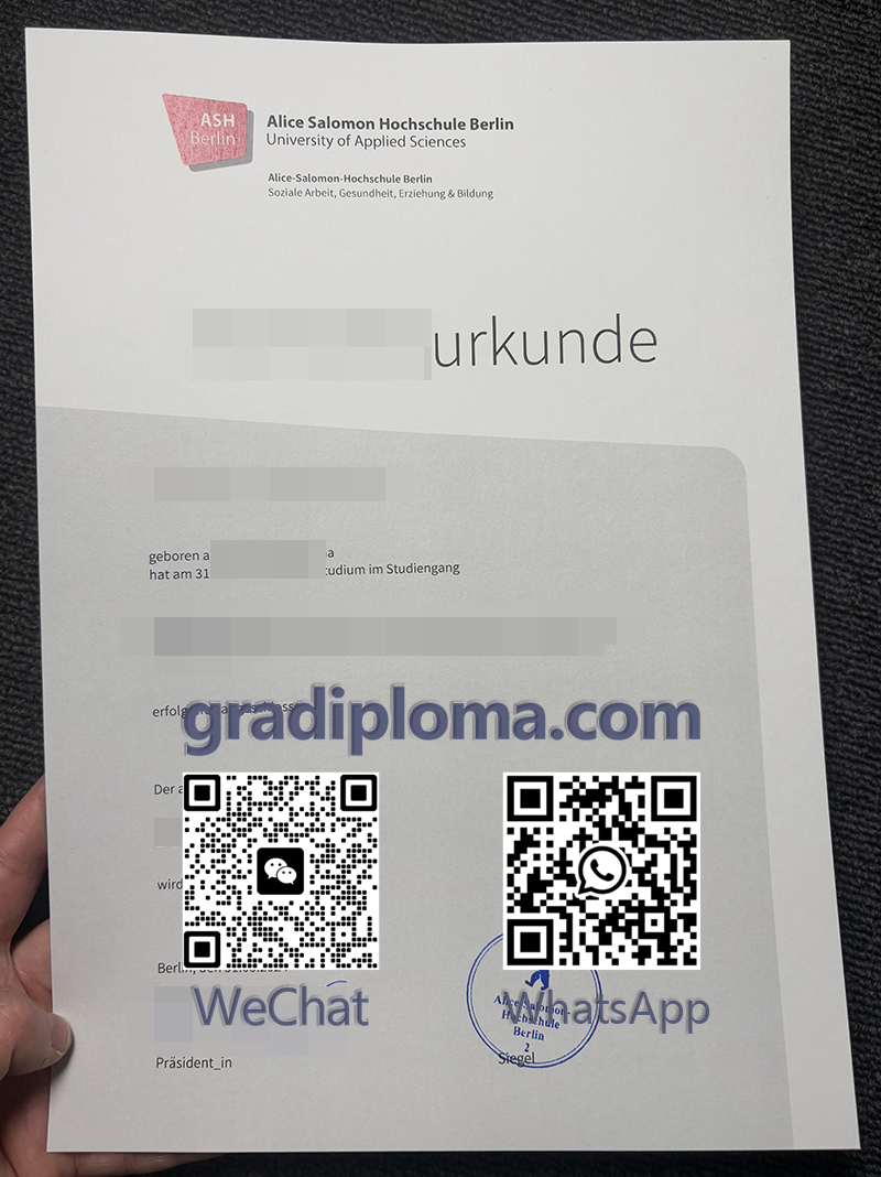 Alice Salomon Hochschule Berlin Urkunde