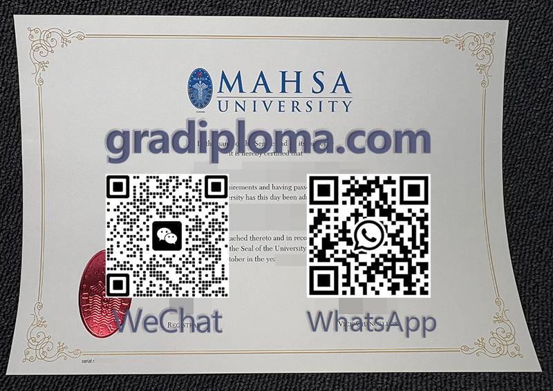 MAHSA University diploma