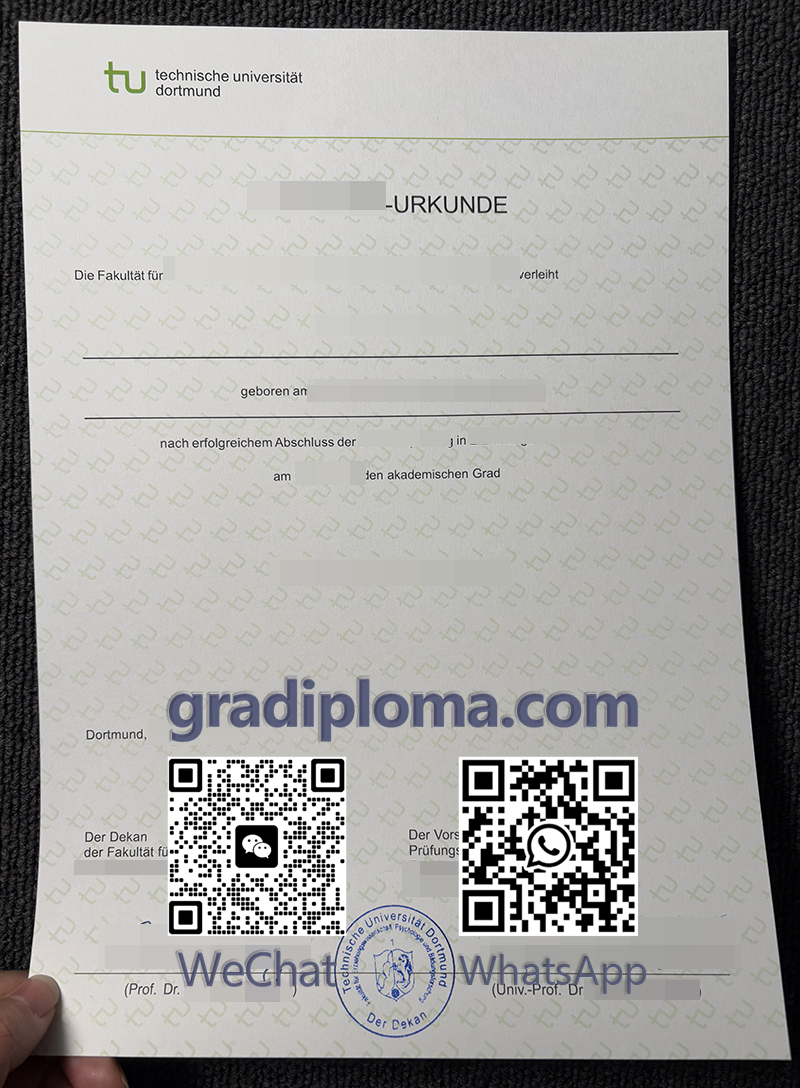 TU Dortmund Urkunde