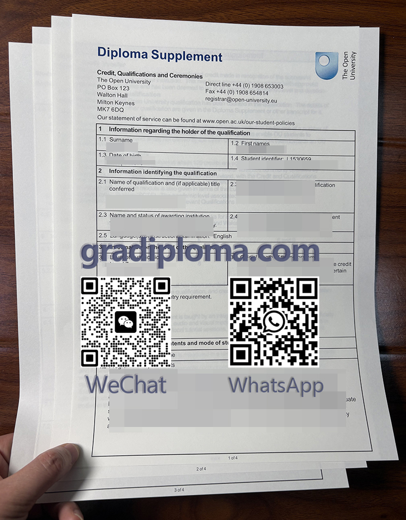 The Open University diploma supplement